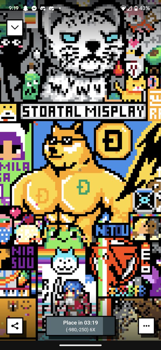 The community stands strong 💪 #dogecoin #RedditPlace