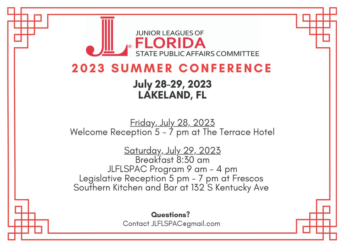 We are looking forward to seeing everyone this weekend! #JuniorLeague #SPAC #Florida #Conference #Lakeland