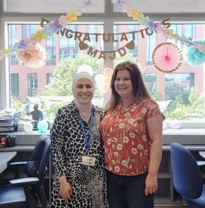 🎉🎉🎉 Big congrats to my awesome grad student <a href="/MajdHamaly/">Majd Hamaly</a>, who sailed through her PhD qualifying exam today!  I really admire (and am grateful for!) the hard work she puts into making it all look so easy. Excited to see what the next 2 years will bring! 🤗  <a href="/MCCTrainees/">Markey Cancer Center Trainees</a>