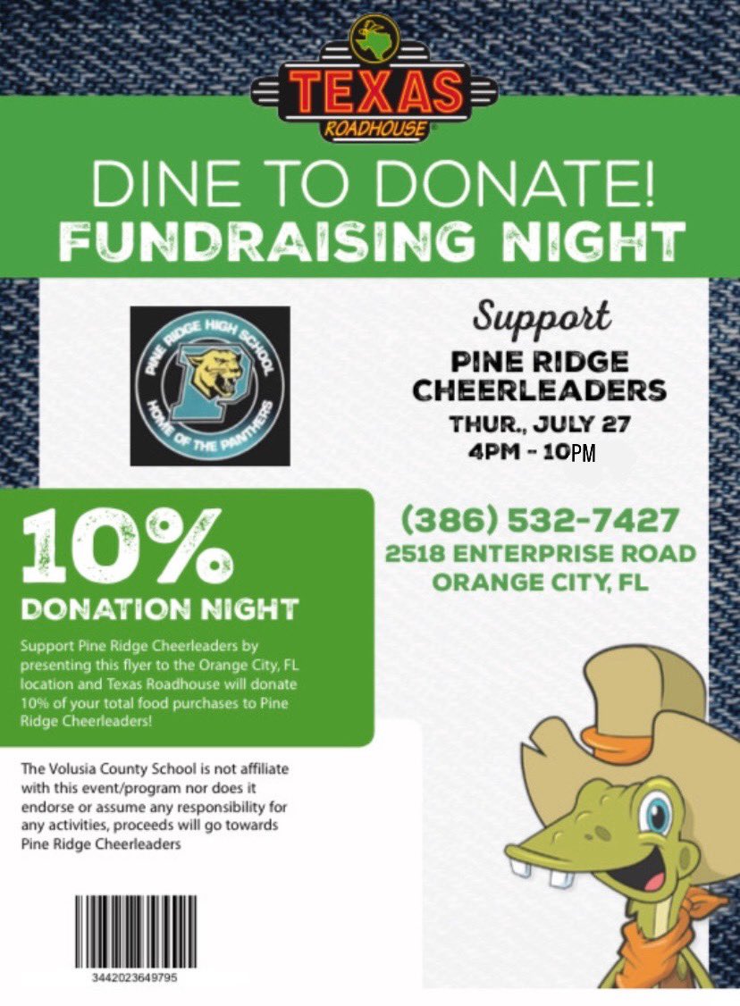 Come support your PRHS Cheerleaders Thursday night!! 🙂 Make sure to show your server this flyer before paying your bill.