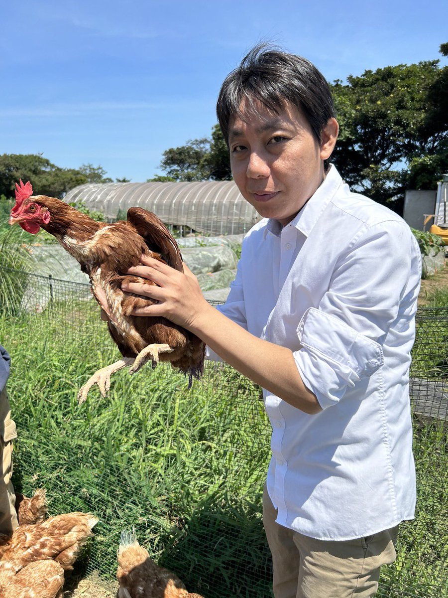satotaka_vc's tweet photo. ご縁いただき、千葉県木更津にある農業体験施設にやって来ました。
畑にはまさかの鶏（笑）

その他にも、漁業や狩猟も行い自給自足生活を送っているみたい。
よし、来月は家族も連れて体験に来よう^_^ https://t.co/rYc59jhe3G