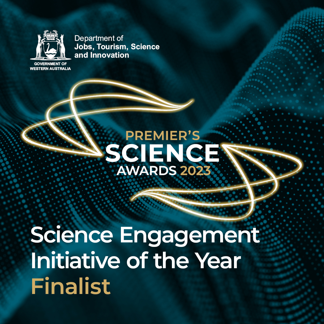 CoRE is excited to announce that we're a finalist of the 2023 Premier's Science Award: Science Engagement Initiative of the Year! This category recognises initiatives that have made an outstanding contribution to community awareness, interest and/or participation in science in WA