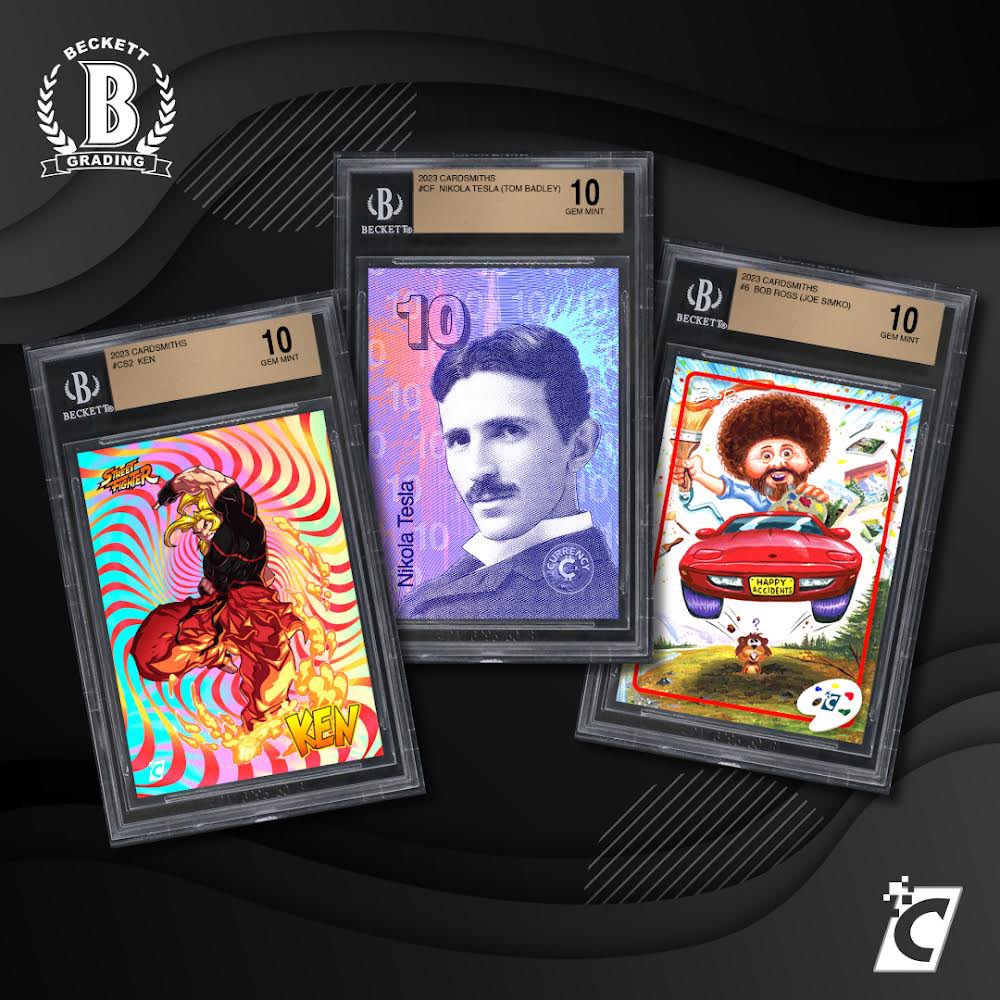 CARDSMITHS_'s tweet photo. Know what’s cool? We’re right next to Beckett all week at @nsccshow ! Yeah… they’ll grade Cardsmiths- even our NSCC exclusives! Booth 2619! All Cardsmiths customers are straight mint 10’s! https://t.co/FKuFujysuo