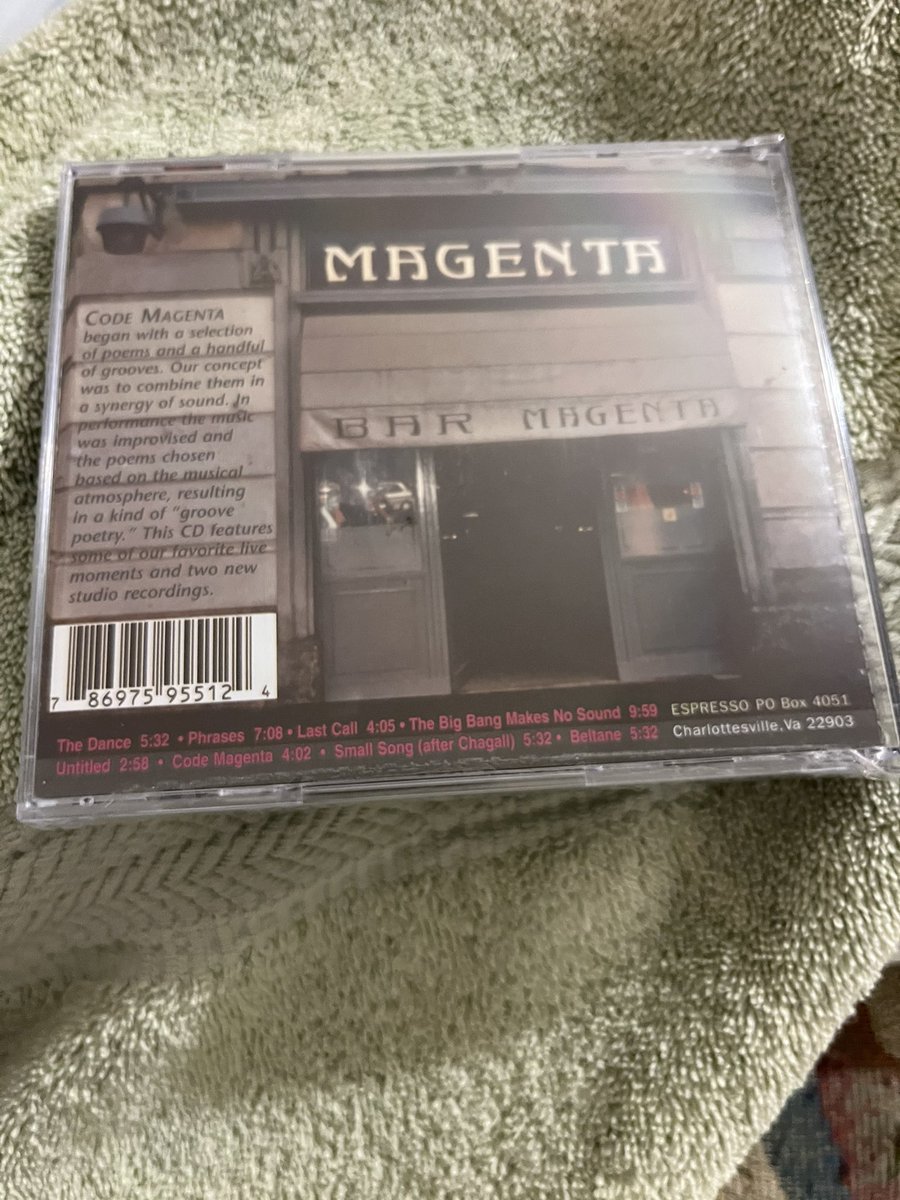 Playmaker88's tweet photo. @SLessard
Hope you’re doing well.
Few weeks ago, I learned #Roi was in this group and ordered this CD. Still haven’t opened it yet..feels like a piece of C’ville music history tbh. Only been able to listen to the one track on #Spotify.
Ever listen to this #CodeMagenta album? https://t.co/A8ozpnNA8i