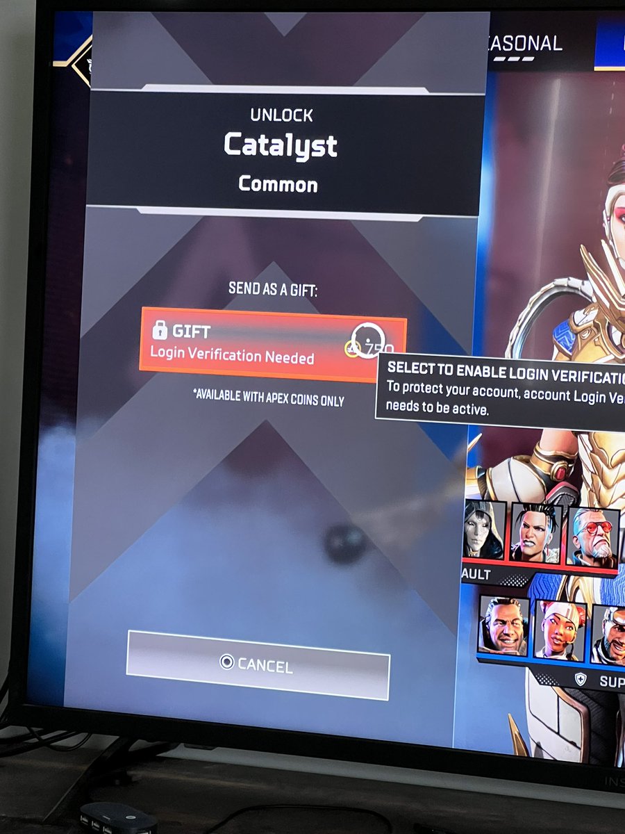 benzos8's tweet image. Why cant i gift stuff i did the verify thing multiple times @PlayApex