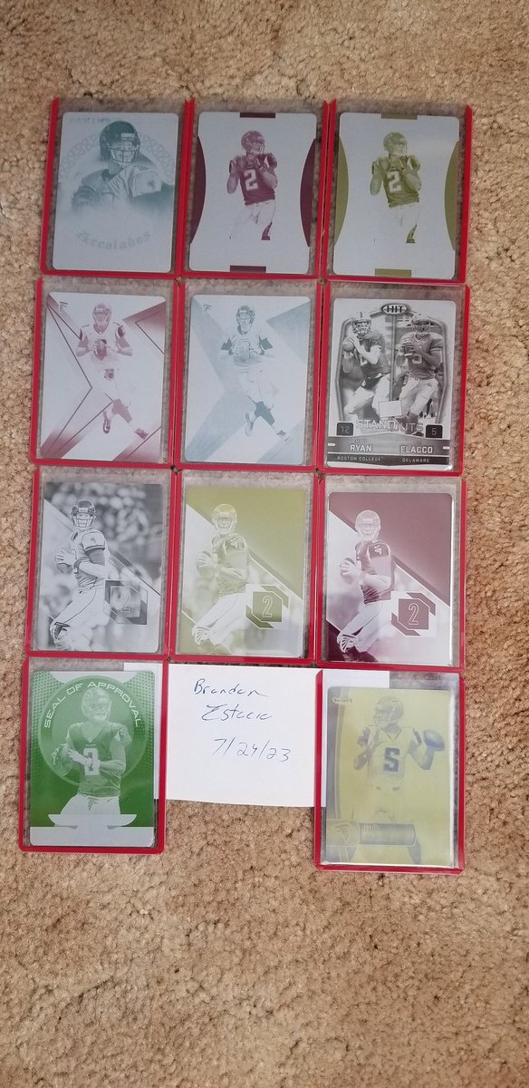 estaciocollect's tweet photo. Matt Ryan printing plates. 
$40 each will look at offers https://t.co/FheCaeL8MT