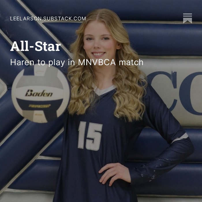 Emma Haren to play in all-star volleyball match
leelarson.substack.com/p/all-star
