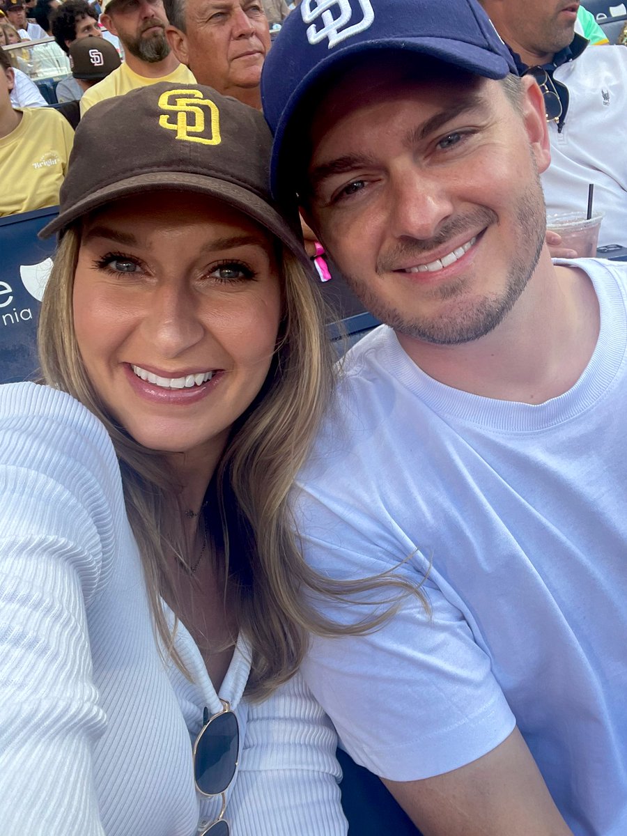 Newly married! Hubby’s first <a href="/Padres/">San Diego Padres</a> game! #BringTheGold ⚾️🤎💛