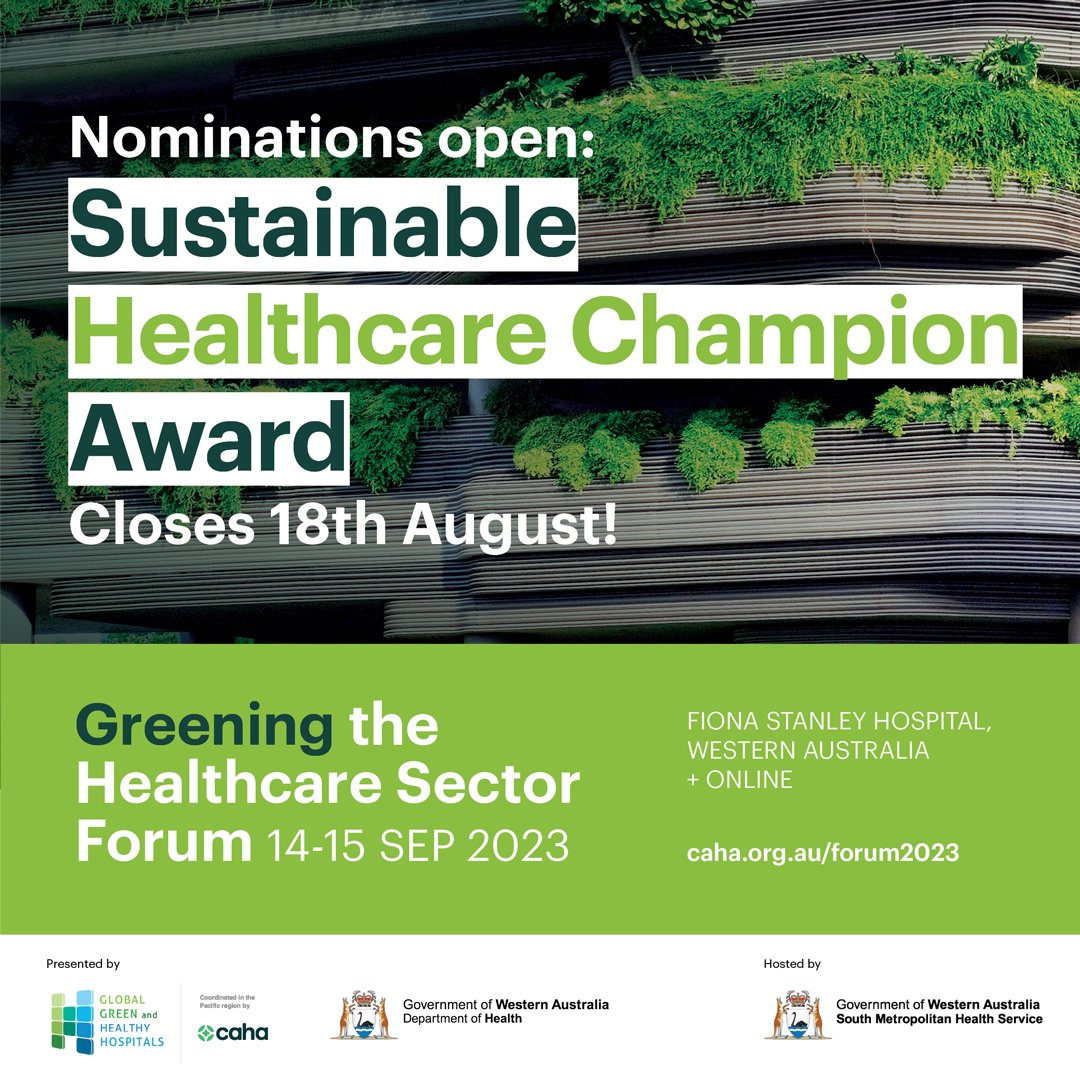Is there a #SustainableHealthcare Champion in your workplace?!

Nominations for our first ever ♻️🏆Sustainable Healthcare Champion Award♻️🏆 are open until Friday 18 August 👉 docs.google.com/forms/d/e/1FAI…

Winner will be announced on Day 2 of our #GreenHealthForum23!