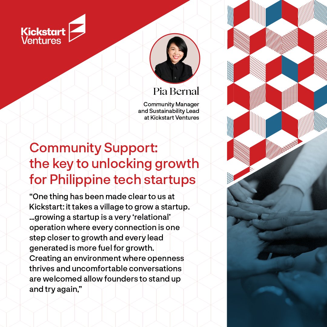Here at Kickstart Ventures, we believe in the importance of community.
Learn more on Kickstart’s community engagements and community value through this article by our Community Manager, Pia Bernal.

🔗 Check out here: bit.ly/44uhdXy  
 #KickstartVentures #StartupPH