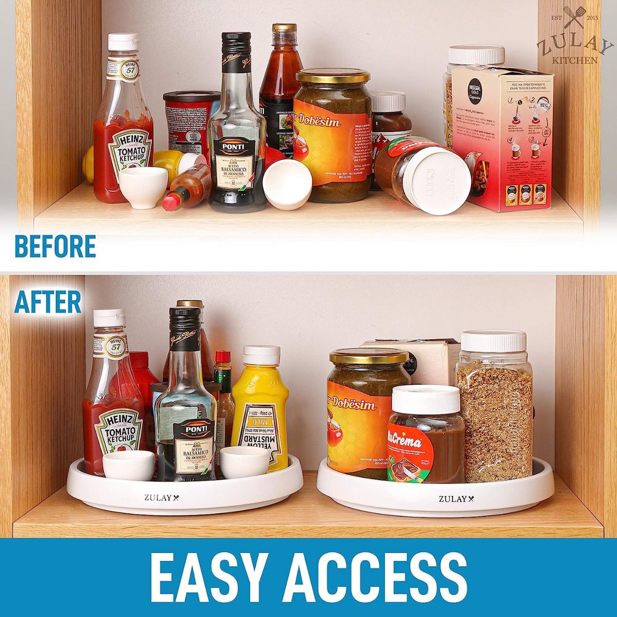 Lazy Susan Cabinet Organizer With Silicone Padded Grip ✨

✅360º Revolving Storage
Made of BPA-free premium quality materials, perfect for storing items like spices, condiments, canned goods, cosmetics, paints &amp; crafts. 👌

Check this out! 📣
amazon.com/Zulay-inch-Rot… 🛒