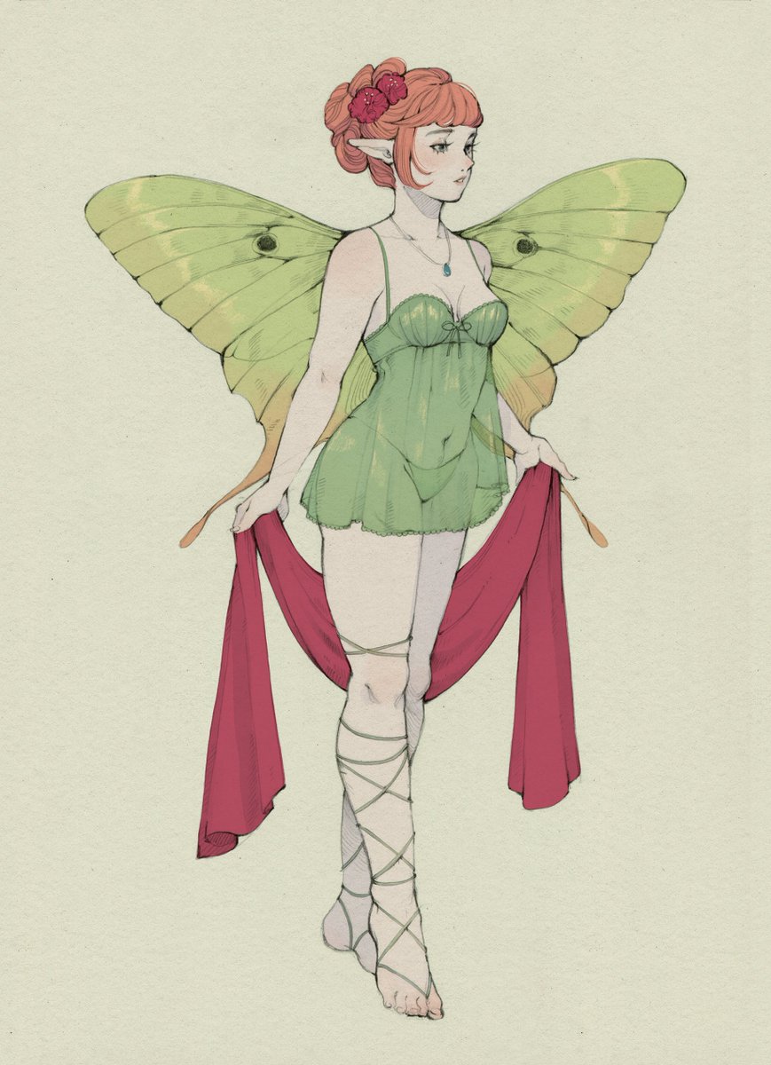「Luna Moth  // Fairy commission for the l」|Karlovyのイラスト