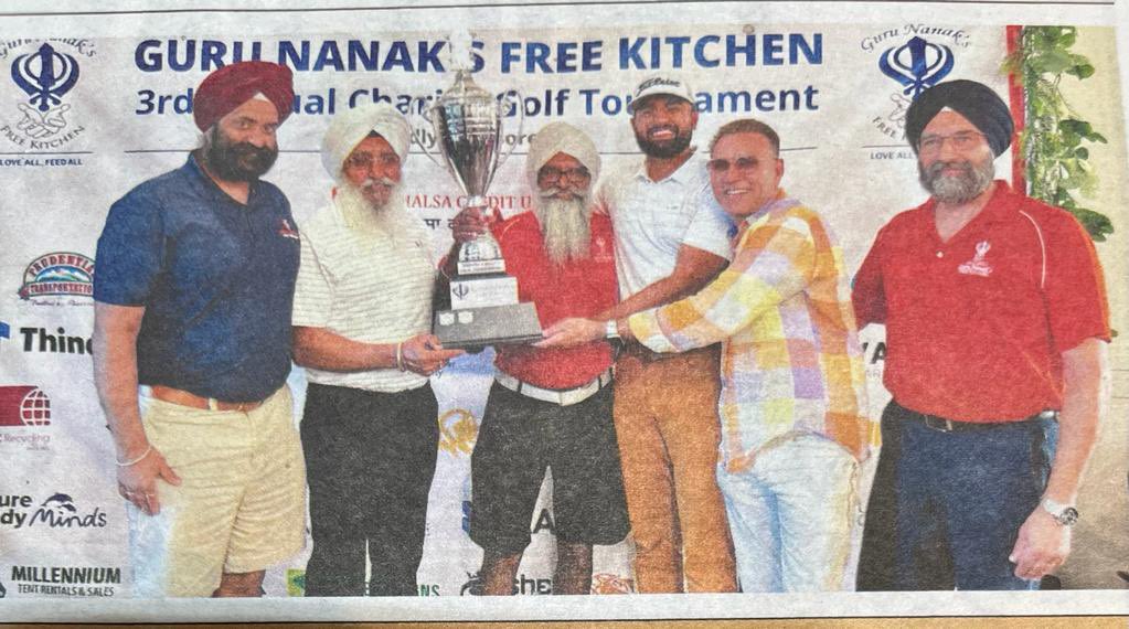 Enjoyed supporting a noble cause at
Guru Nanak's Free Kitchen's charity golf tournament! Playing alongside Charn Grewal, Shawn Sian, Tanvir Kahlon was fantastic. Grateful for Sukhwant Dhillon AM 600 for this photo. Together, we made a positive impact on the community! @gnfkCanada