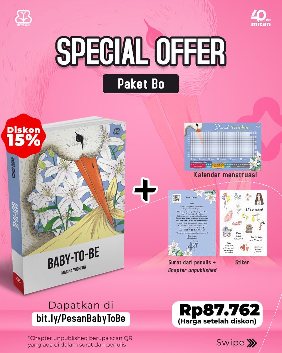 bentangpustaka's tweet photo. Buruan langsung order di link:
https://t.co/cSB78qKxgI
Atau dapatkan di toko buku kesayanganmu, ya! 🥰
#bentangpustaka #bukubentang #babytobe #MWBSiapTerbit #marinayudhitia #birthdoula #specialoffer #promob https://t.co/EfvPVHC2B9