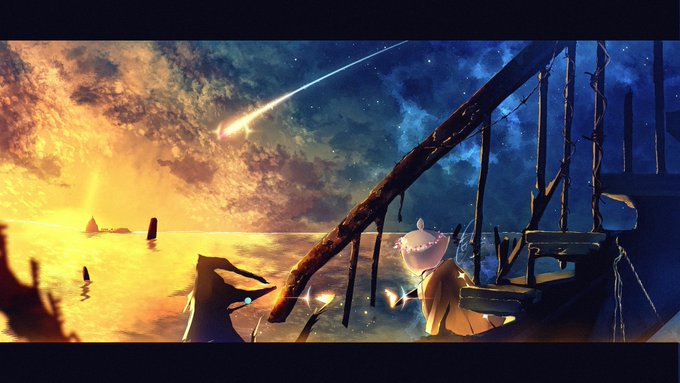 「shooting star sitting」 illustration images(Latest)