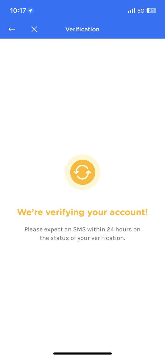 muskanngaba's tweet photo. @gcashofficial I tried to verify my account twice, in the application it is showing verifying, but I have already received the sms that my account is verified, when I press the back arrow, it takes me back to start the process of verification once again https://t.co/12I9E7tFTY