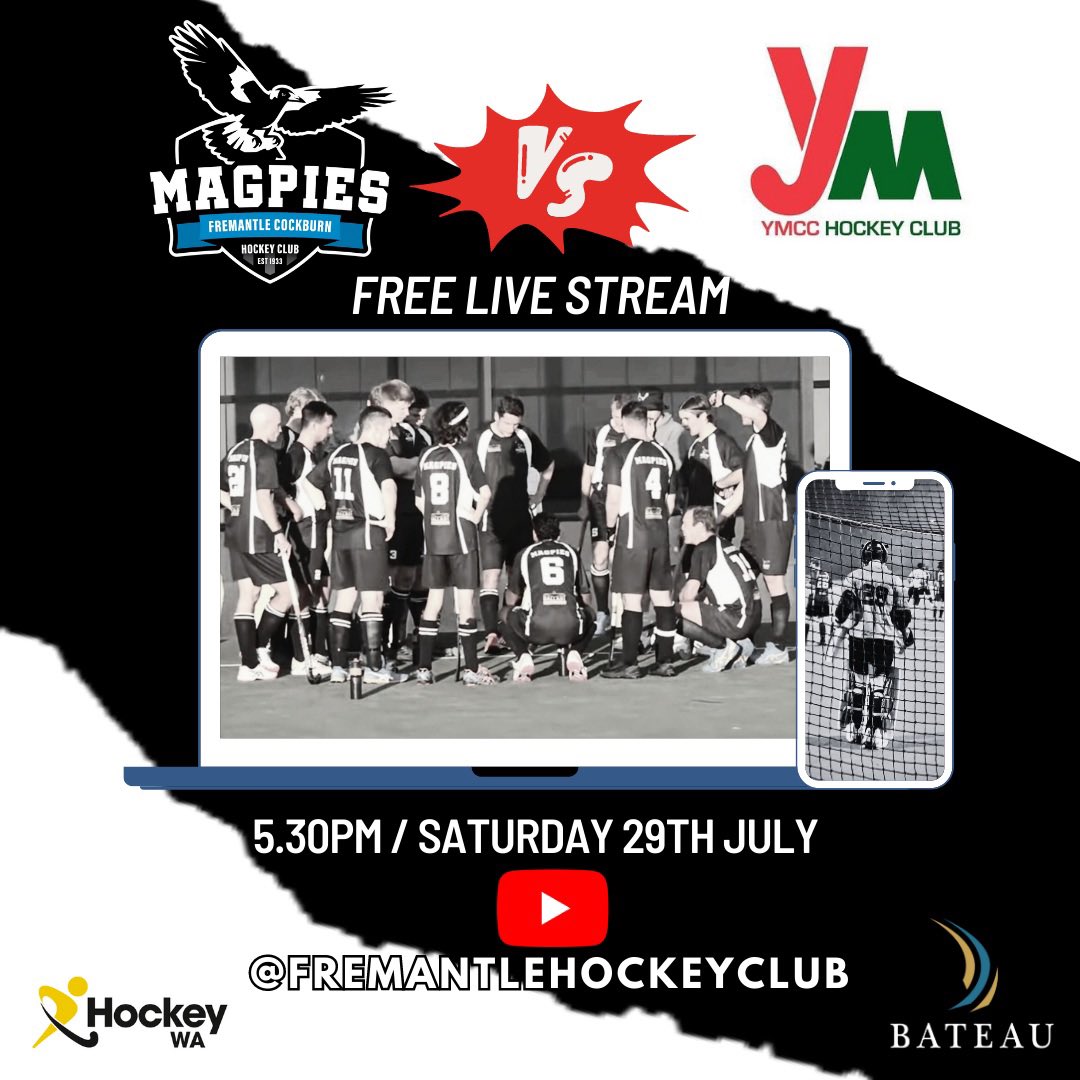 We’re back with the livestream again this Saturday from the Bateau Turf. Join us at 5.30pm as we host @YMCChockey in the @Hockey_WA Mens Premier League. Subscribe to our YouTube channel and don’t miss a minute of the action! 👀🏑🎥 youtube.com/watch?v=9ris7f… #livestreamhockey