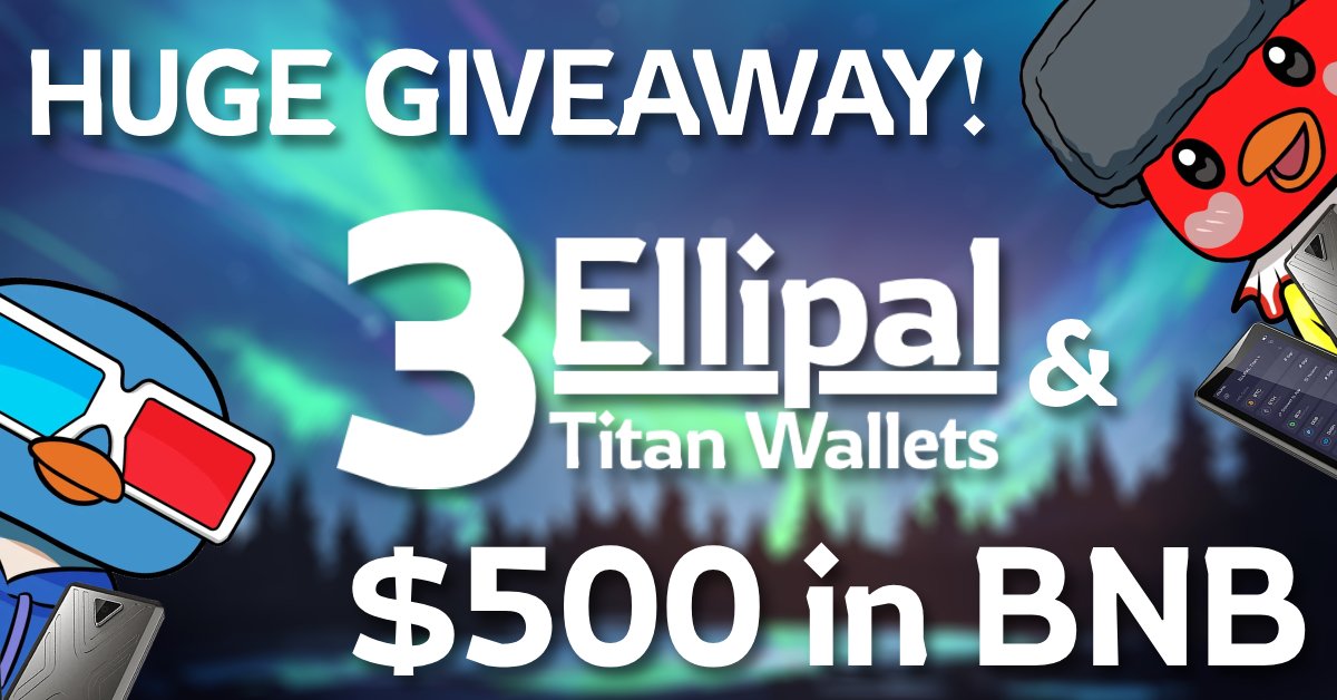🎊 Massive giveaway with our amazing partner <a href="/ellipal/"></a>. 3 winners will be announced!!!!

📱📱📱3 Ellipal Titans are up for grabs along with $500 in $BNB! 

1️⃣ Must hold 60B $NOOT
2️⃣ Tag 3 friends 
3️⃣ Follow @nootcoinbnb &amp; <a href="/ellipal/"></a>

⏰️ Winners will be announced in