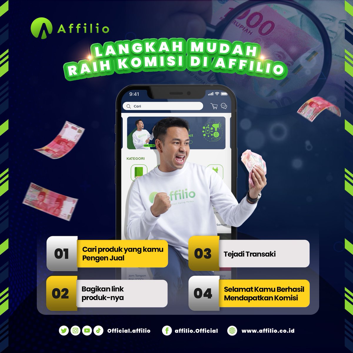 OfficialAffilio's tweet photo. Sobat Affilio nih aku spill... Langkah Mudah Raih Komisi di Affilio yang pertama || 1. Cari produk yang kamu Pengen Jual || 2.Bagikan link produk-nya || 3. Tejadi Transaki || 4. Selamat Kamu Berhasil Mendapatkan Komisi
.
#bisnisonline #bisnismilenial #affilio #raffiahmad #gratis https://t.co/fjg36DRo91