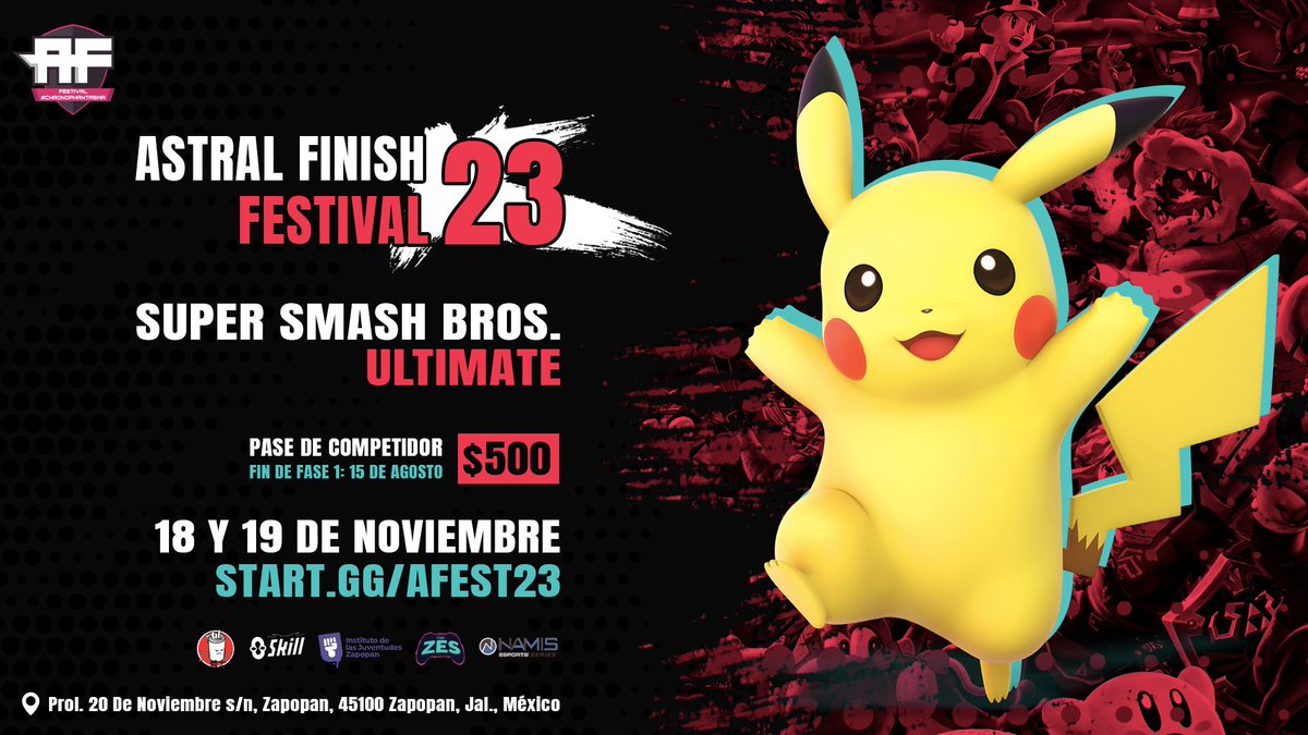 AF GDL (@af_gdl) on Twitter photo 🎉¡Por si te lo perdiste!🎉
#SSBU es parte de la alineación principal y contará con el apoyo total de <a href="/NamisEsports/">Namis Esports</a>
¿Ya eres parte de #AFFEST23? Aprovecha y regístrate que la FASE 1 continua:
📝start.gg/afest23 🎉¡Por si te lo perdiste!🎉
#SSBU es parte de la alineación principal y contará con el apoyo total de <a href="/NamisEsports/">Namis Esports</a>
¿Ya eres parte de #AFFEST23? Aprovecha y regístrate que la FASE 1 continua:
📝start.gg/afest23