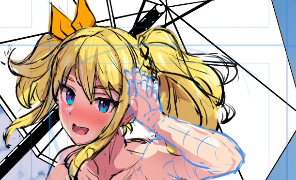 昨年のミモザ先生絵を描いた際につくった、パラソルの3Dモデルがそのまま使えてラッキーである。 