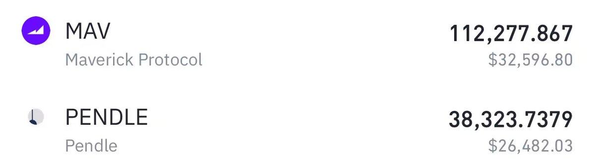 没人讲 #LSDFI 了
那好吧，我埋伏一点点
$pendle $mav
感觉有人会出来讲了
我的位置 MAV  0.29 PENDLE 0.69 
埋伏请勿高过我的位置 止损止赢随意
我们需要的是趋势，不是接盘侠