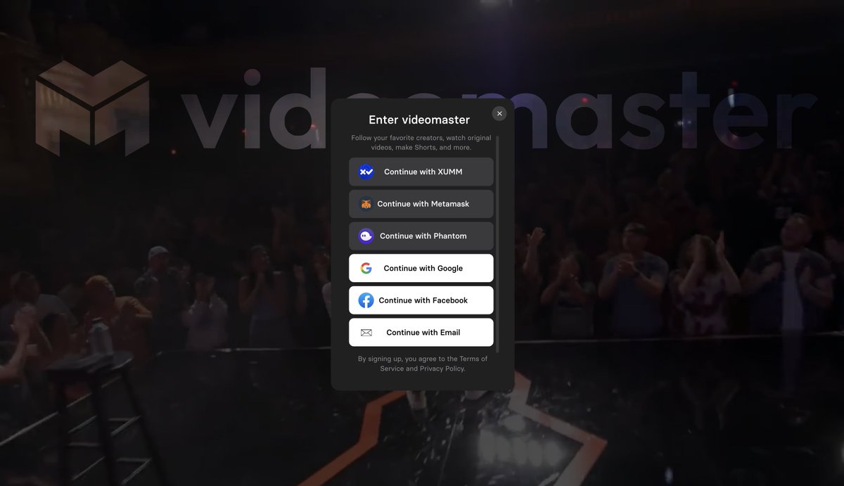 🚨Sneak peak of our login methods for Videomaster below 👀

Why use Videomaster? 
- No monthly subscriptions 
- No ads
- Users can make micro payments directly to creators for premium content
- Web3 logins, payments, and NFTs