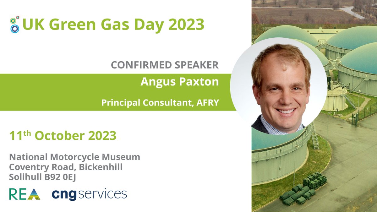 REAssociation's tweet photo. 📅🗣 Angus Paxton from @AFRY_global will be joining us at @UKGreenGasDay as a speaker. He is an expert in energy transmission, regulation and markets with over 25 years in the industry.

Book your ticket below to hear Angus speak 👇
https://t.co/4fihcJwsPn https://t.co/UDIayWVY4Q