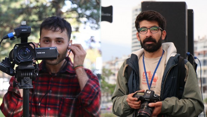 Nûçegihanên <a href="/MAturkce/">Mezopotamya ajansı</a> Firat Can Arslan û Delal Akyuz di serdegirtinên malên xwe yên li Enqere û Îzmîrê de hatin binçavkirin.