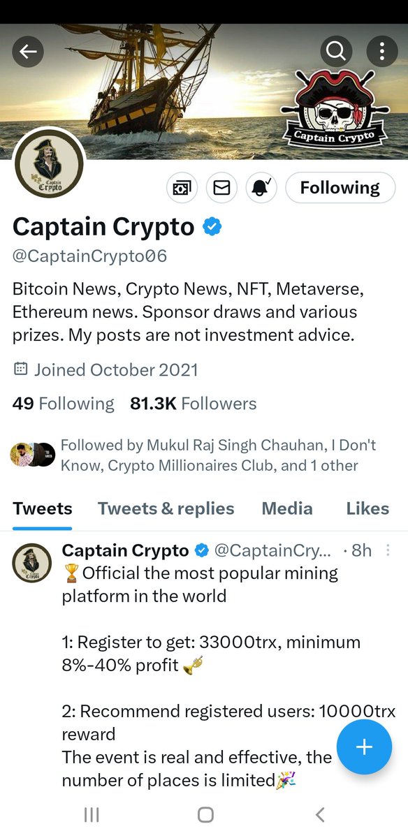 babamashark's tweet photo. @CaptainCrypto06 ETH address; 0x2BE8AE11849297a5c3D94D126e462A38FC3686E0
#Captain_Crypto Now and Ever!!! https://t.co/m738BbmIPn