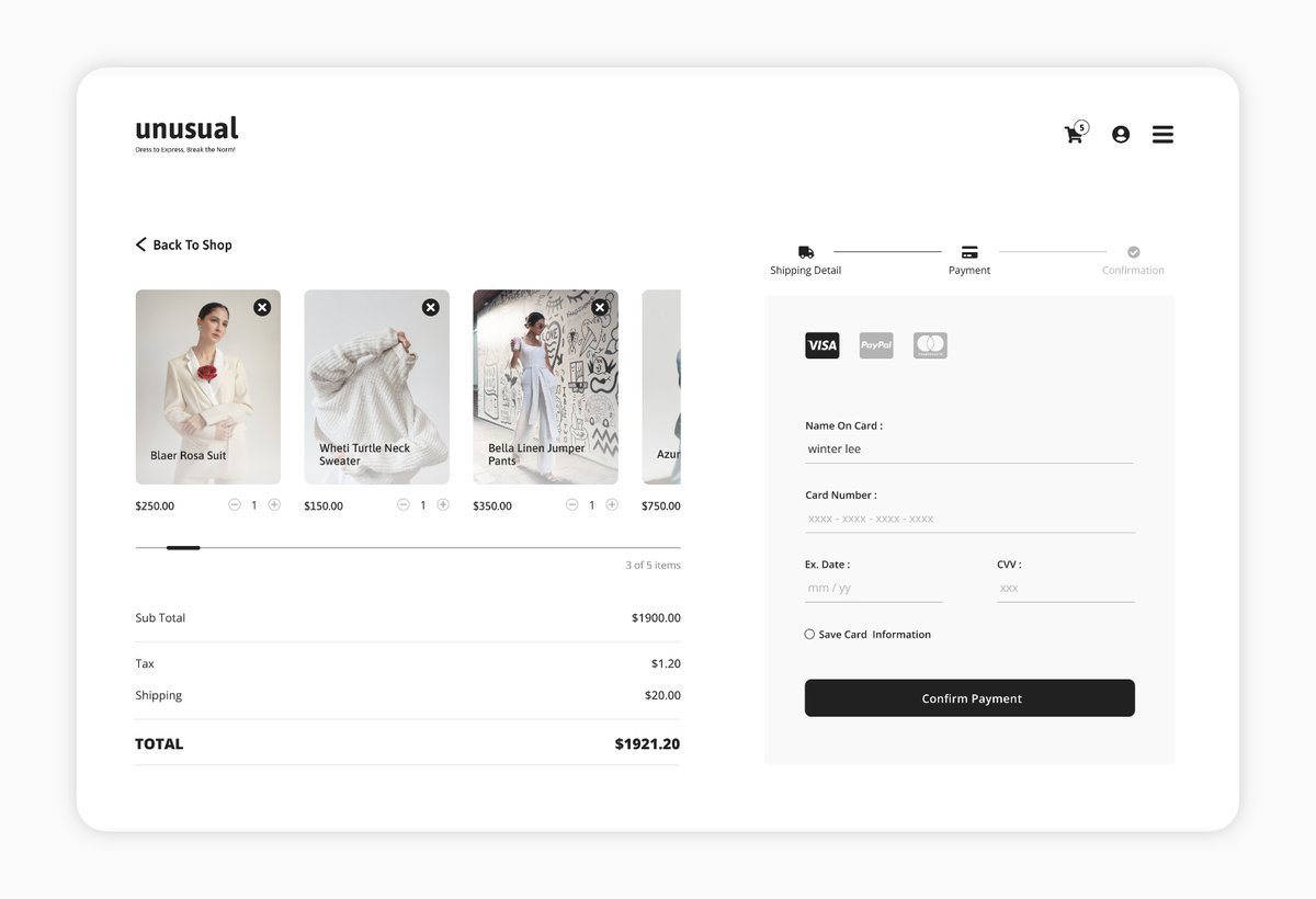 dwayls's tweet photo. #dailyUI chalenge day 2 - credit card chekout for e-commrce web

https://t.co/YVnjtR2gZF https://t.co/fpNvyIyFk9