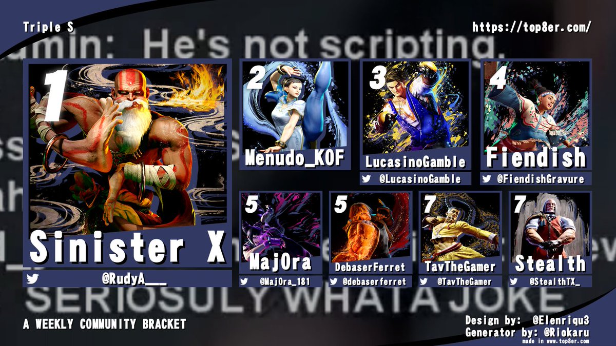 THE GAP IS CLOSING BUT ITS NOT OVER YET

Hands are grasping for the crown but through another Final Final round Reset Sinister_X stays alive with the streak going on 6 in a row

Triple S is a Weekly tournament ran every Monday at 8pm CST for Houston, Austin and ofcourse the SAFGC