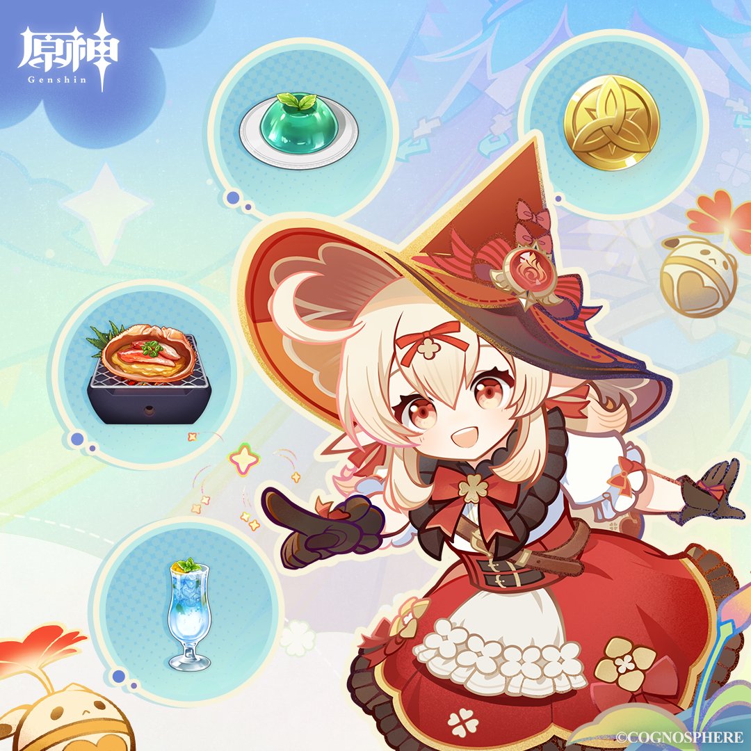 Genshin_7's tweet photo. 【胸躍る夏】
「わぁ～！さっぱりしてて、夏にぴったしだね。クレーと一緒に食べよう！はい、あげる。クレーと写真を撮って、素敵な夏の思い出を残してくれてありがとう～」

交換コード：「RS9MLR5553UH」
使用期間：8月1日(火)2:00まで

▼交換コード入力はこちら
https://t.co/diYNwUHaJE

#原神 https://t.co/OcoiSNHbpg