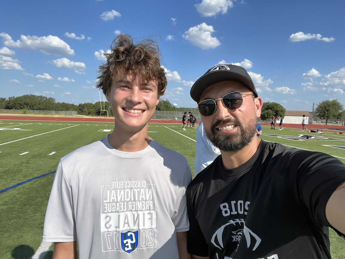 Let’s go! Queue the music: “it’s the most wonderful time of the year…” So nice to my guys from last year at Clark, Tx! <a href="/FbCougar/">ClarkCougarFB</a> <a href="/coachsmeb/">Coach Smeby</a> <a href="/CoachMcGinnis1/">Mr McGinnis</a> <a href="/HoseyShane/">Shane Hosey</a> <a href="/coach_face/">Coach Lee aka Face</a> <a href="/Geistjl/">Coach Geist</a> <a href="/coachZ85/">Ahmad Zaidan</a> @ReneMal11