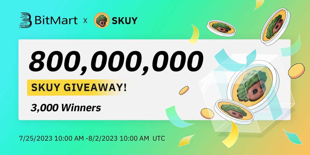 🌟#BitMart X SKUY #Airdrop🌟
1⃣Follow <a href="/BitMartExchange/">BitMart</a> &amp; <a href="/BitMartResearch/">BitMart Research｜$BMX HODLer</a> &amp; <a href="/sekuyaofficial/">SEKUYA ✦</a> 
2⃣Join t.me/BitMartExchange &amp; t.me/sekuyaofficial
3⃣RT &amp; Tag 3 frds &amp; Like
4⃣Fill forms.gle/G6E993MmXcRUQv…

🎁 3,000 Winners / 800,000,000 $SKUY
Register:👉 bitmart.com/register/en-US