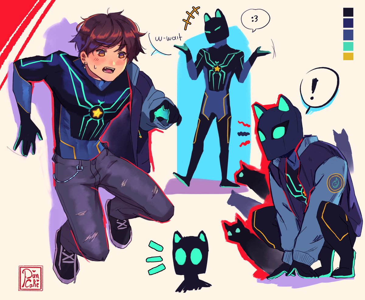MissPancakeDraw's tweet photo. Syk’s spidersona based on his vtube model 🕷️🐈‍⬛🌱 https://t.co/NKS4BDtc6V