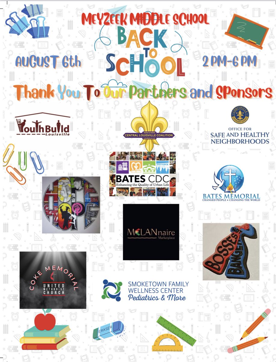 MeyzeekYSC's tweet photo. Meyzeek Community Back to School Weekend Aug 5th and 6th. Come out and join us as we come together and provide resource to our family as well as supplies as we kick down barriers impeding our students from getting the education they deserve! Putting the “UNITY” back in Community! https://t.co/1VQUdCsmyW