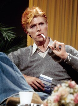 David Bowie smoking during an interview on ‘Good Morning America’ 1976