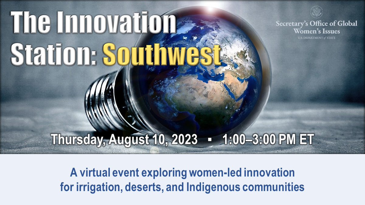 We invite you to attend The Innovation Station: Southwest virtual event that will be held by <a href="/StateGWI/">The Secretary's Office of Global Women's Issues</a>  on August 10th from 1:00 PM - 3:00 PM ET! RDI Founder &amp; CEO Jan Gould will be presenting at the event! Register at statedept.webex.com/weblink/regist…