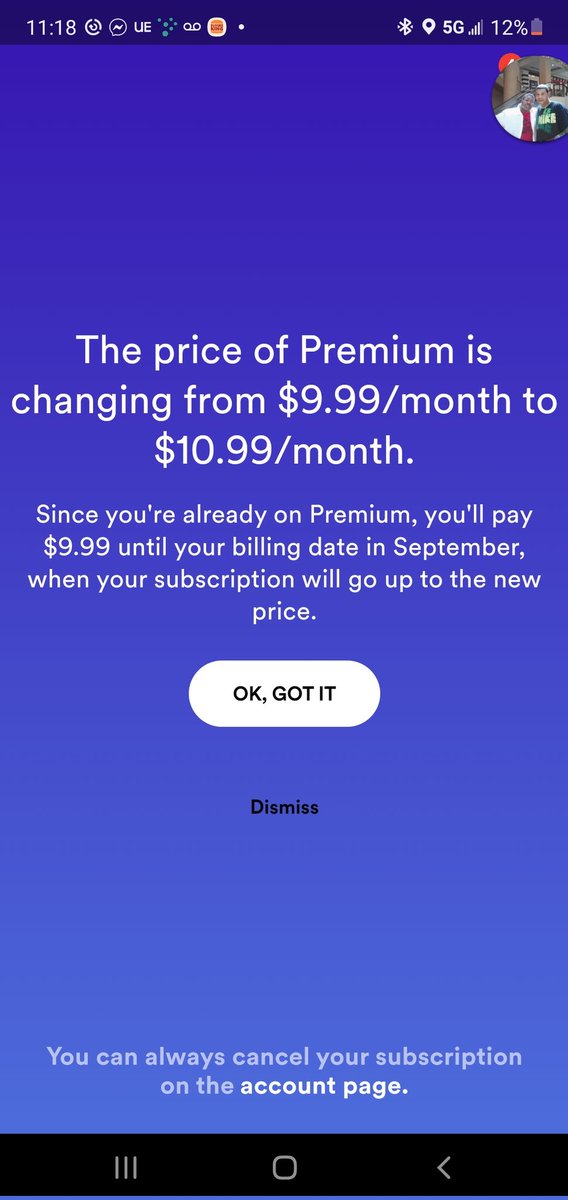 trashdanieI's tweet photo. @SpotifyUSA literally why are you greedy its already expensive to just be able to skip songs and play what I want to hear.... making me wanna swap to @youtubemusic https://t.co/X0aFbEL9sO