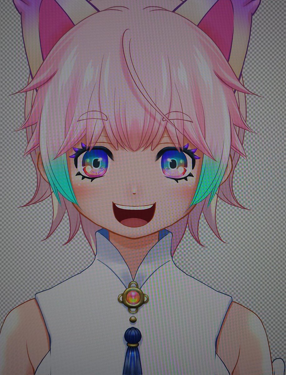138paint's tweet photo. こんちょわわ！🌞 髪型迷ってるん。なんだかんだやっと集中して作業できてる🤤 もう少しでモデリング段階…パーツ分けしんど！w 
#Live2DWIP https://t.co/96gECdEZqk
