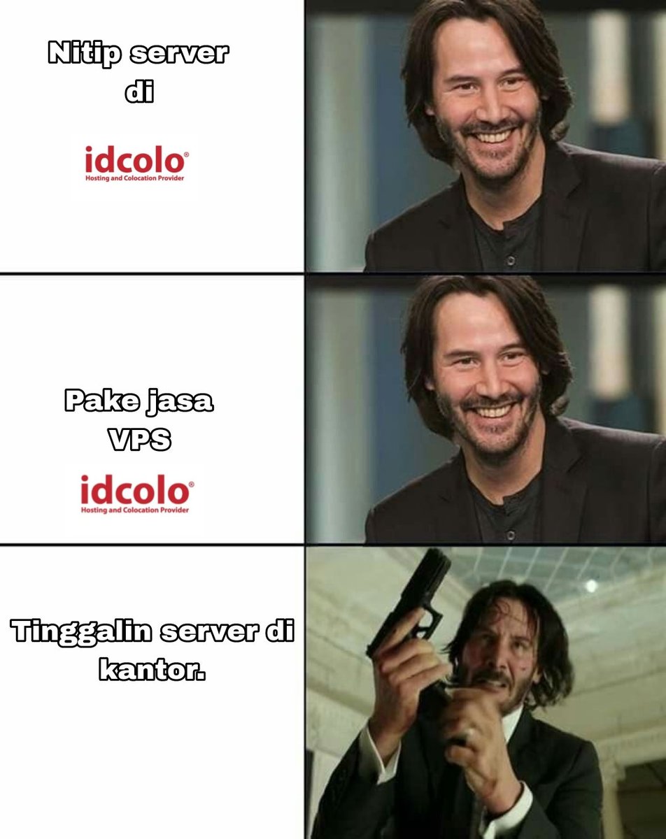 Hindarin tinggalin server di kantor ya andalpeeps. Soalnya resikonya tinggi kalau cuma dibiarin di kantor 😭

#diidcolo #makelifeeasier #server #colocation #vps