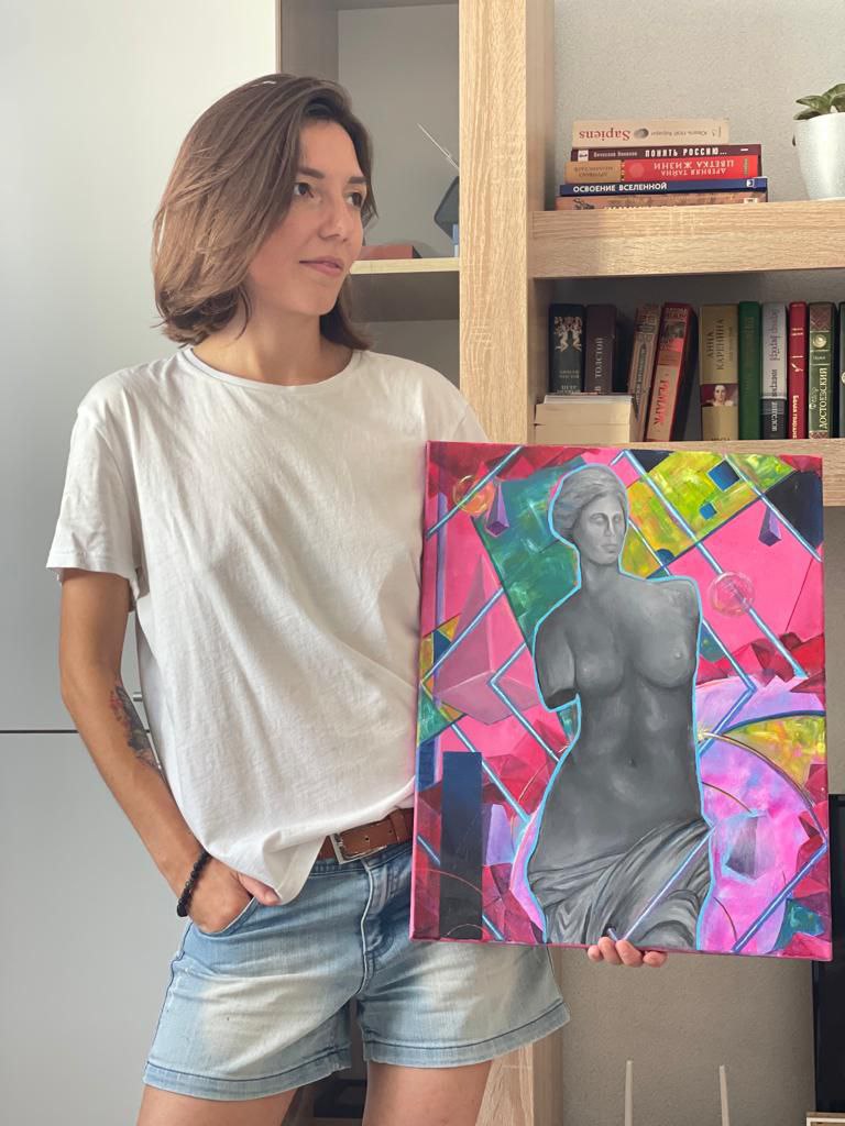 I decided to unleash the spirit of improvisation in this work 🎨
Exploring the realms of time, space, and art within this #artwork has been a thrilling journey!

#artistsontwitter 
#acrylicpainting 
#painting 
#art