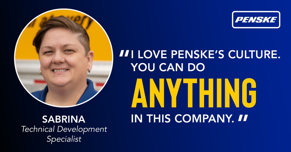 PenskeNews's tweet photo. When the Army called, Sabrina answered. She tackles her career at #Penske with that same drive and dedication.
Turn your military experience into a career you can be proud of. Apply today. https://t.co/rNfcmgaVdH
#techforce #veteransatwork #technician #milmonday https://t.co/NCJgXiInPL
