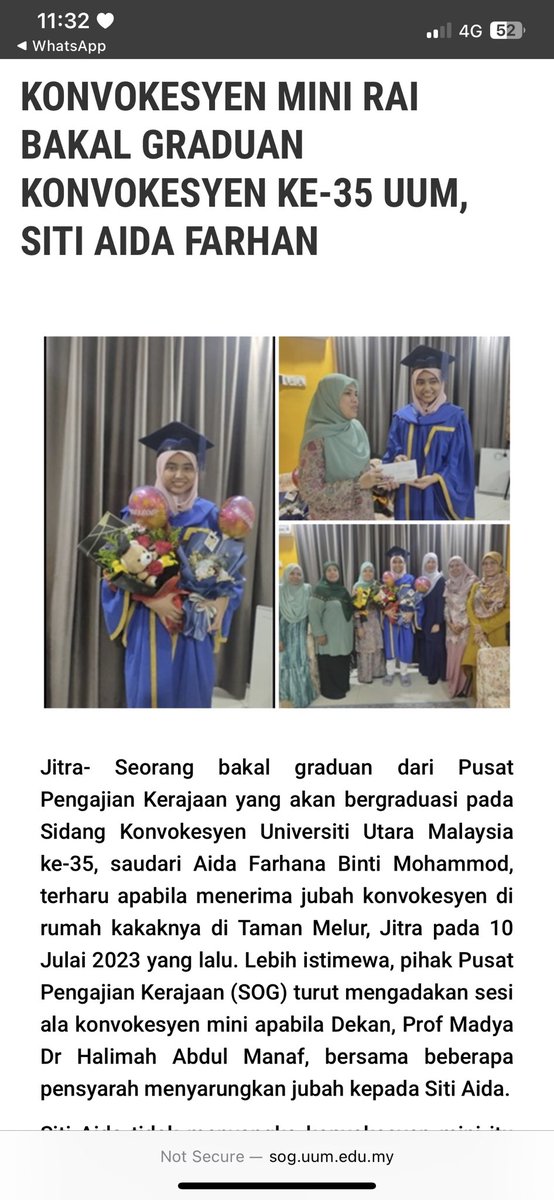 aidopunice's tweet photo. Alhamdulillah. Terima kasih semuaaa 🤍🎓 https://t.co/QMFdfcvk0A