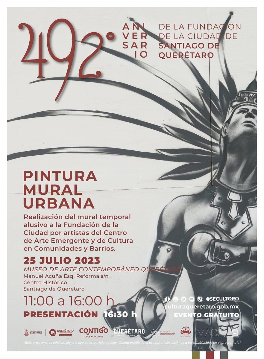 pulsemx's tweet photo. 🌅 25 de Julio 2023, se celebra el 492, les compartimos los eventos a realizarse este Martes ¡No Falten!
#ConectaDistinto #pulsenetworkmedia #pulsenm #querétarociudad https://t.co/ZJOKpS2nmR
