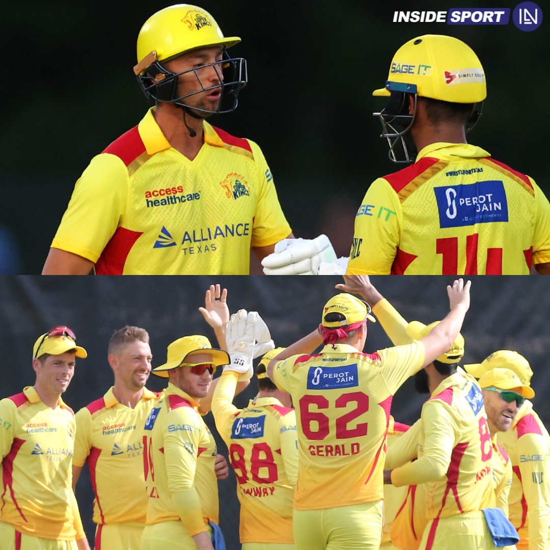 InsideSportIND's tweet photo. Texas Super Kings secure playoffs berth in the inaugural season of Major League Cricket 💛

#MLC2023 #TexasSuperKings #MajorLeagueCricket https://t.co/HvEYZcrkCw