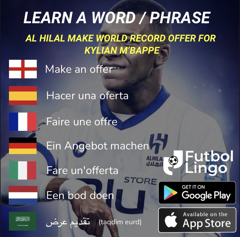 Saudi Pro League <a href="/alhilal/">A B D U L L A H</a> make ‘World Record Offer’ of €300m for <a href="/k/">k</a>.mbappe 😱

#ConnectingTheWorldOfFootball