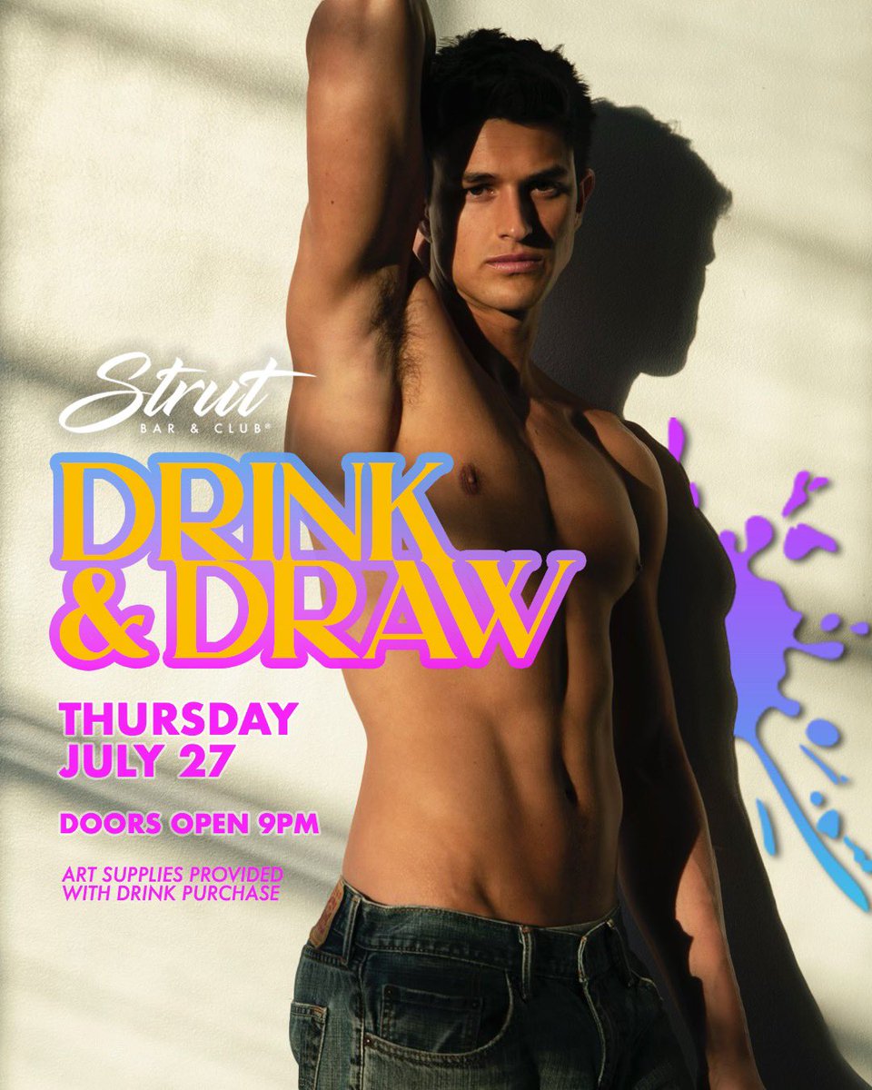 strutoc's tweet photo. This Thursday satisfy your thirst in more ways than one with our drink & draw ๐นโ๏ธ #strutoc #drinkanddraw #ThirstyThursday https://t.co/tw06aIpHz1