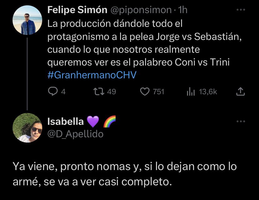 vousvomeuz's tweet photo. Ahora entiendo pq la edición del programa siempre deja mal a la Coni sí la q edita el programa le tiene mala #GranhermanoCHV https://t.co/WYZaxnifMv